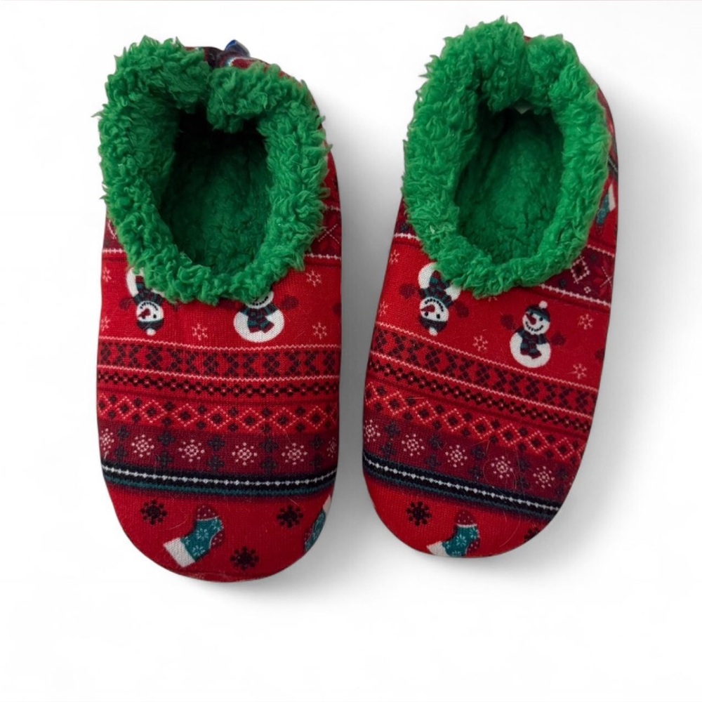 Snoozie Christmas Red and Green Slippers